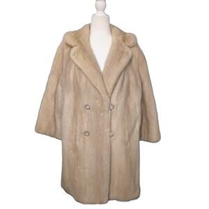 Vintage 100% Genuine Mink Fur Coat - Mid Length - Size M/L
